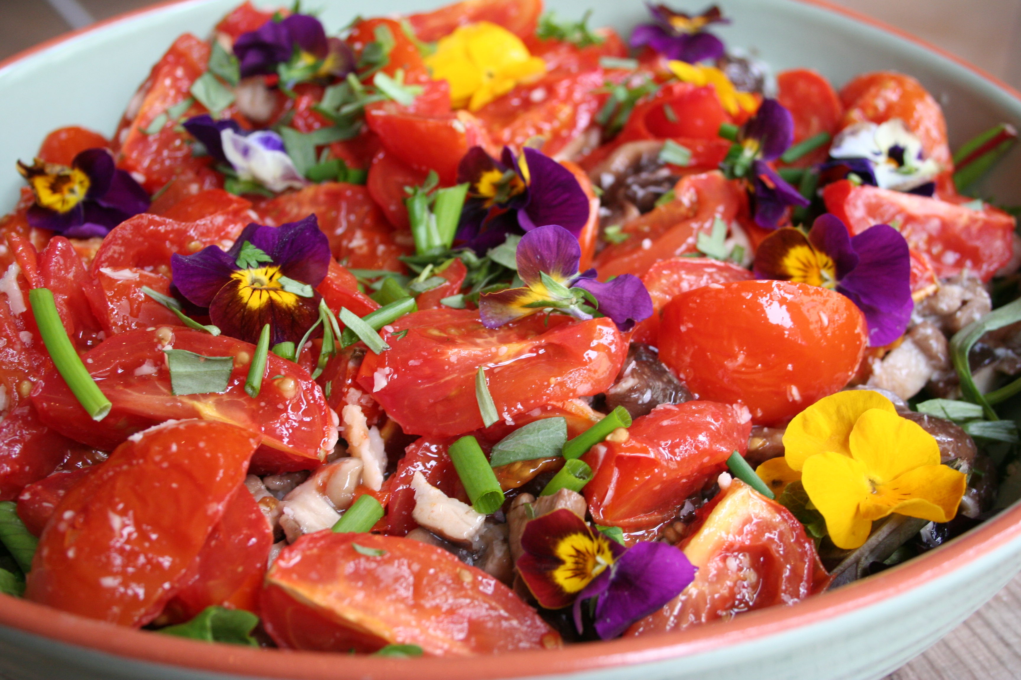 Salade met paddenstoelen